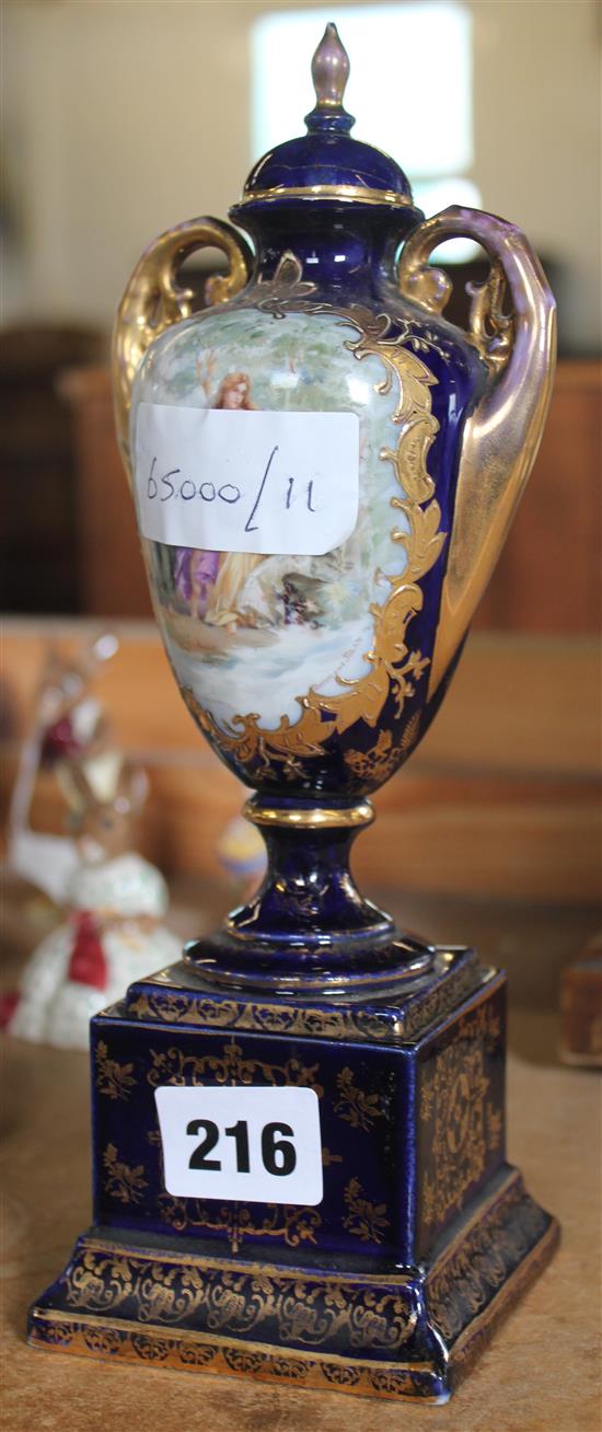 A Vienna style pedestal vase